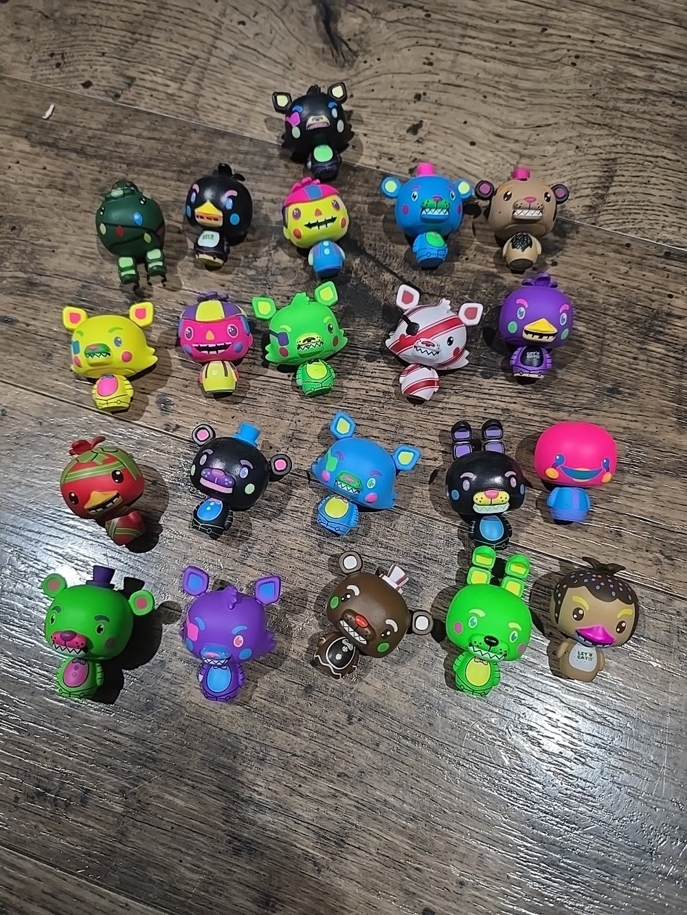 Lot Of 21 FNAF Blacklight Mini Collectible Toys